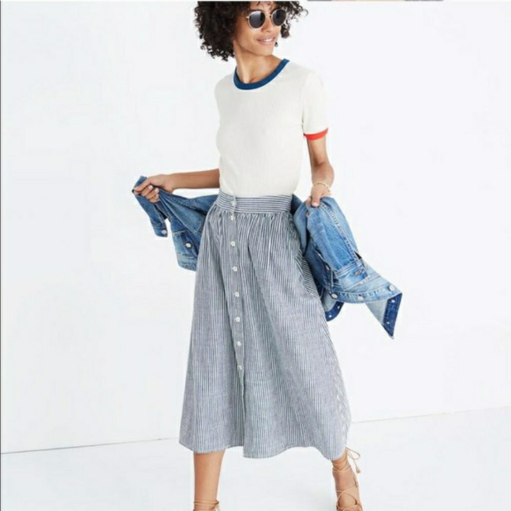 Madewell | Palisade button front midi skirt